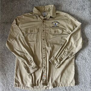 Carhartt shirt mens XL tan button‎ casual gorpcore workwear outdoor camping